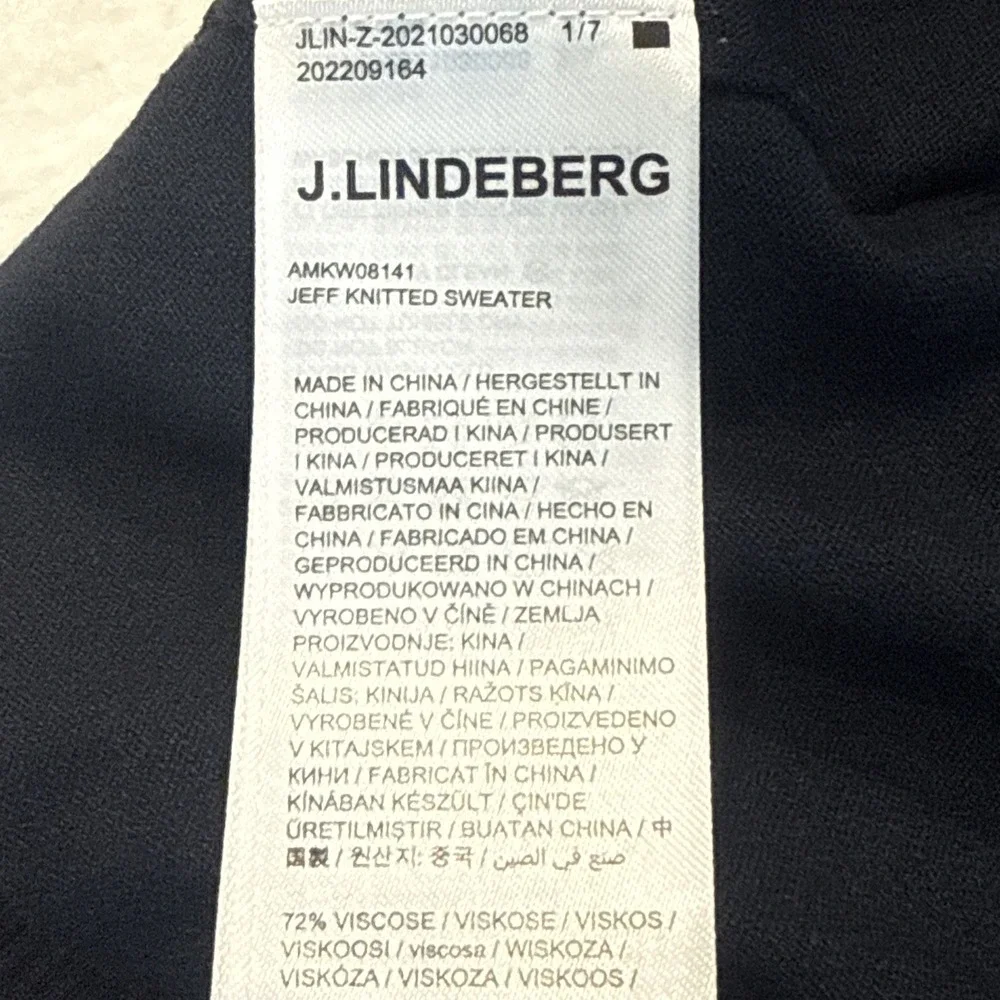 J. Lindeberg Golf Mens Large Jeff Knitted Sweater JL-Navy NWT